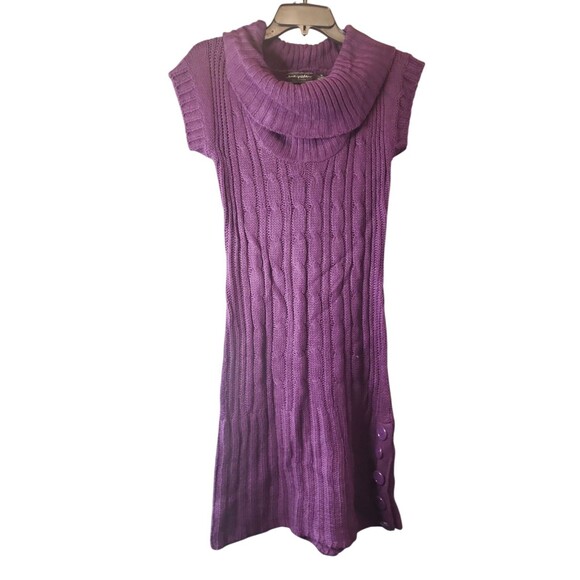 Jamie Nicole Collection Purple Knit Sweater Dress Women’s Medium - Picture 2 of 6
